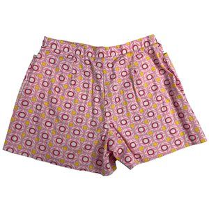 Carolina Blues Women's Stretch Shorts Geometric 8 3.5" Inseam Pink Yellow White